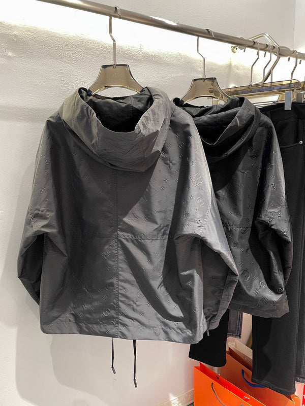 Side profile of Louis Vuitton luxury clothing with relaxed-fit cut