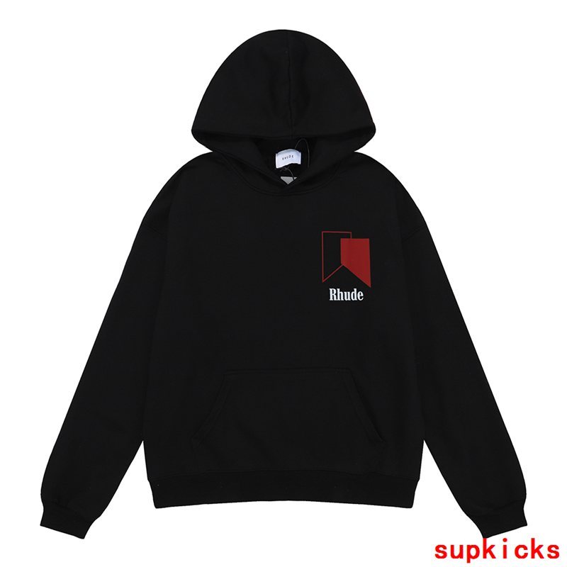 Front view of Rhude luxury clothing with streetwear-inspired cut