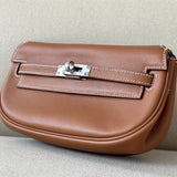 Side view of effortless structured handbag