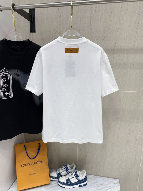 Side profile of Louis Vuitton cotton t-shirt with streetwear-inspired cut