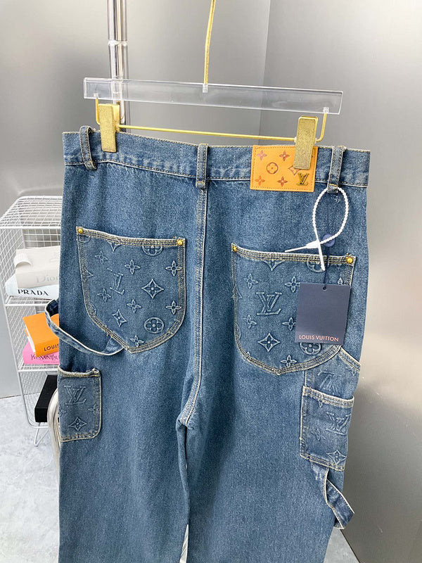 Front view of Louis Vuitton luxury clothing with tailored silhouette