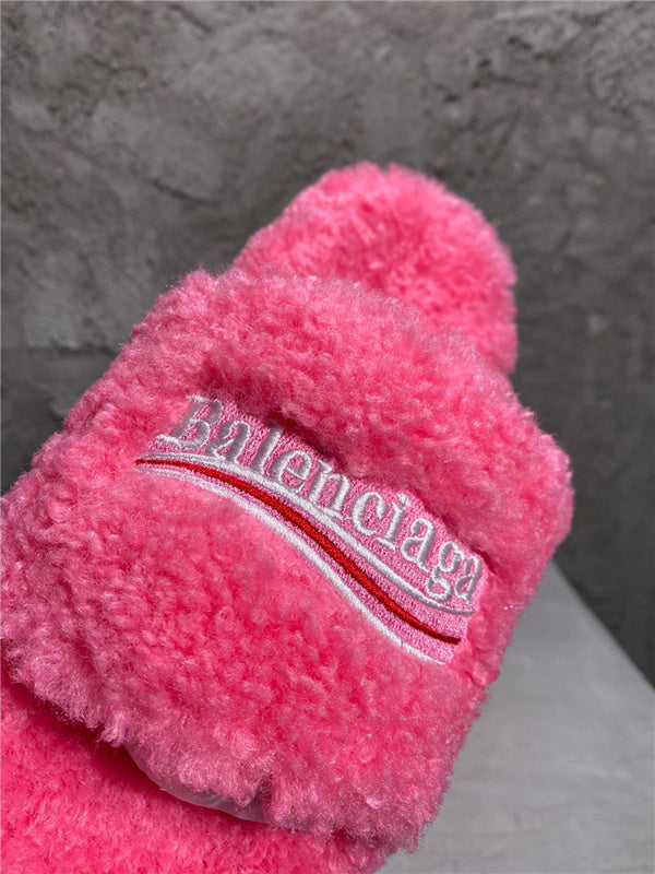 Balenciaga Beige Slide Sandals - Detail Shot of Craftsmanship