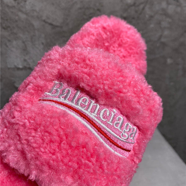 Balenciaga Beige Slide Sandals - Detail Shot of Craftsmanship