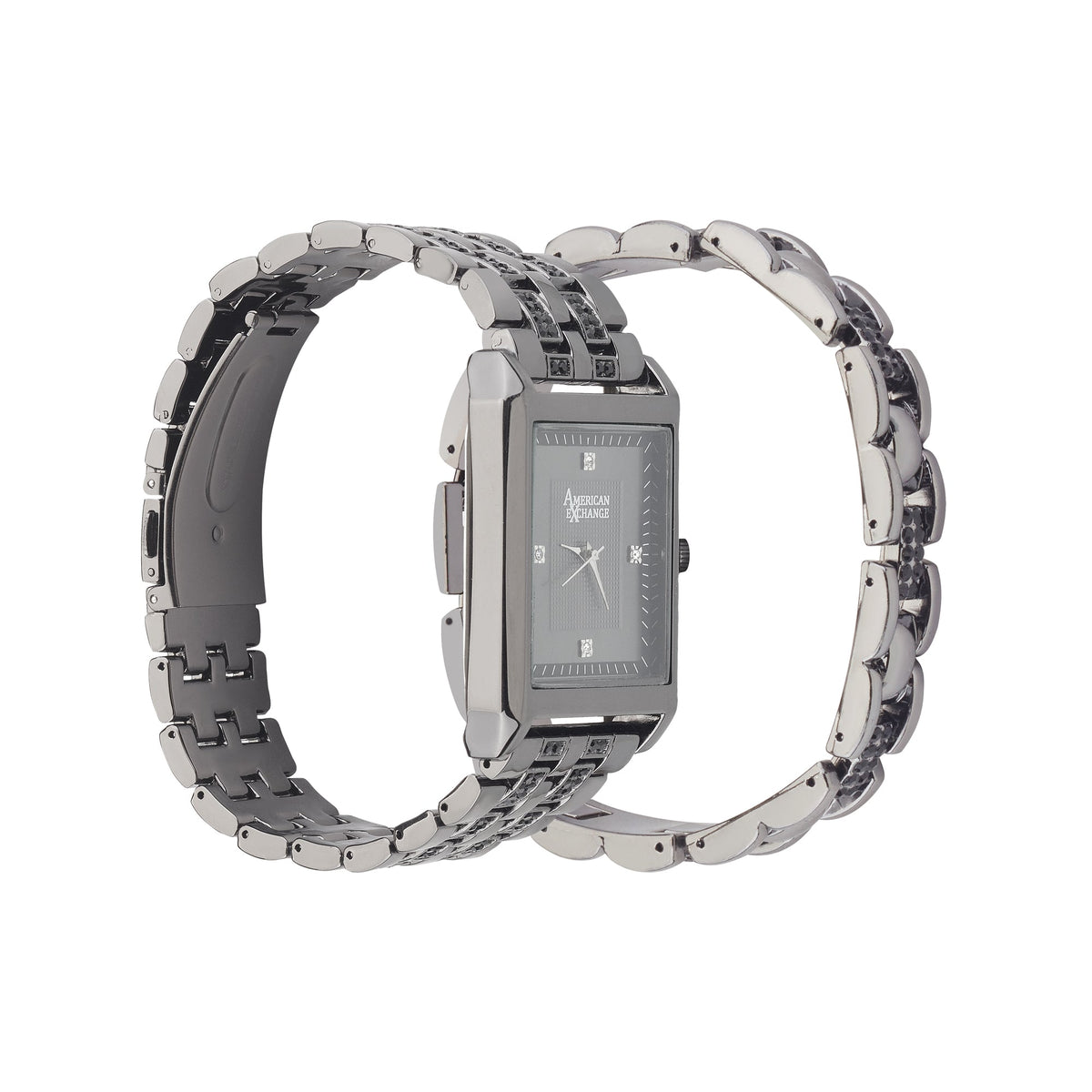 Front view of American Exchange men's black bracelet