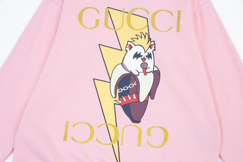 Flat lay presentation of Gucci luxury clothing with contemporary cut