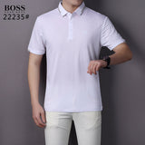 Front view of Polo cotton polo shirt with logo-detail design