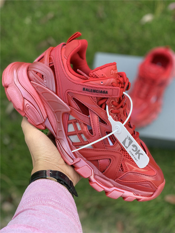 Balenciaga Beige Chunky Platform Sneakers - Heel Detail View