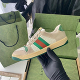 Gucci neutral cream luxury sneakers view 10 signature lace-up style