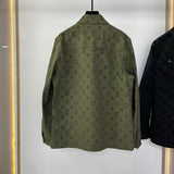 Close-up detail shot of Louis Vuitton luxury clothing with runway-inspired design