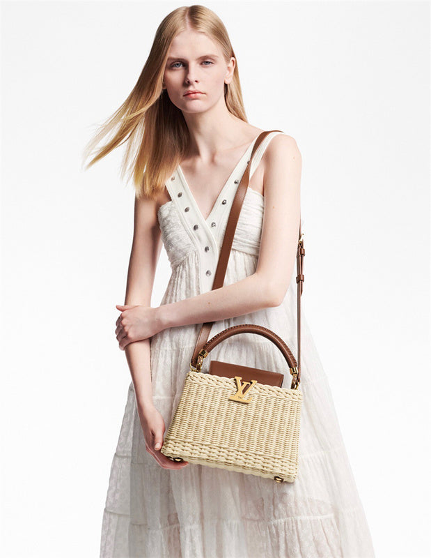  Understated satchel carried on shoulder