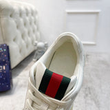 Gucci crisp white luxury sneakers view 4 heritage-inspired look