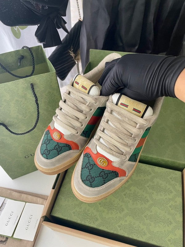 Gucci bold contrast luxury sneakers view 5 breathable knit upper