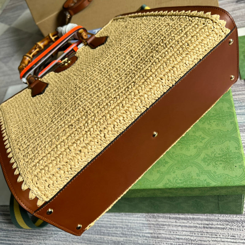 Close-up detail of statement bag design
