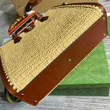 Close-up detail of statement bag design