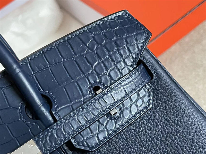 Side view of modernist structured handbag