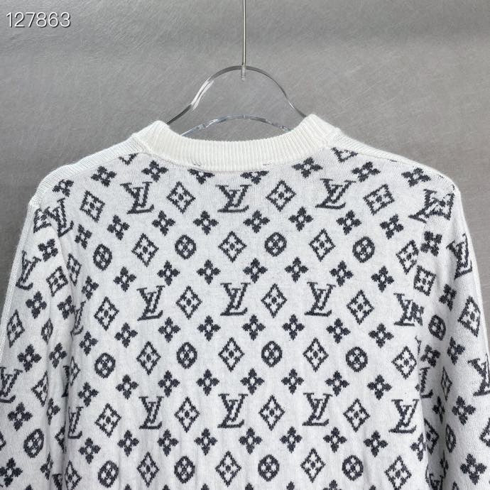 Front view of Louis Vuitton luxury clothing with runway-inspired design