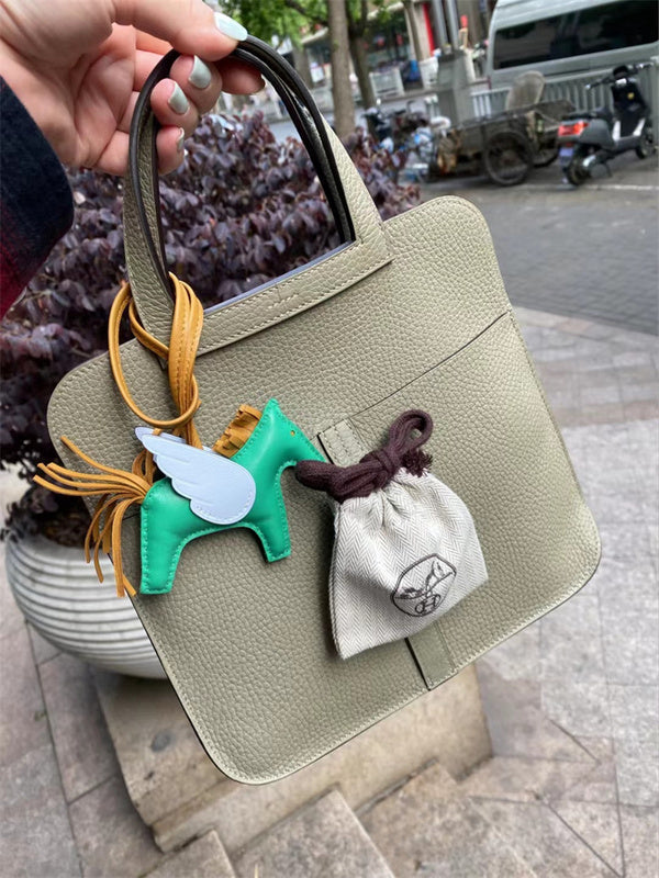 Side view of chic structured handbag