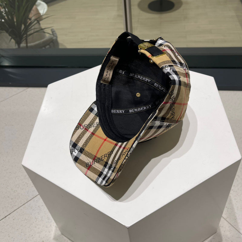 Close-up detail view of Burberry unisex cap