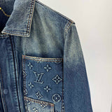 Close-up detail shot of Louis Vuitton luxury clothing with runway-inspired design