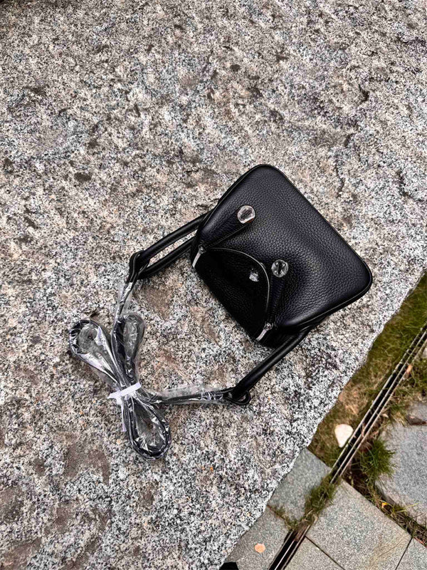 Side view of chic structured handbag