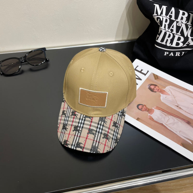 Close-up detail view of Burberry unisex cap