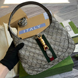 Front view of structured classic women's handbag – women's designer-style accessory