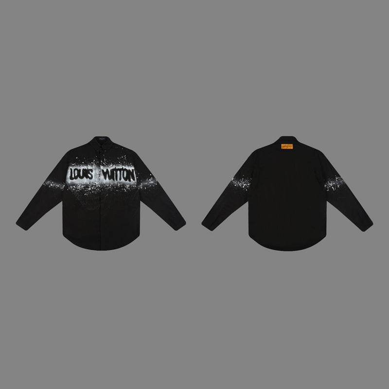 Full styled look of Louis Vuitton luxury clothing with monogram-inspired silhouette