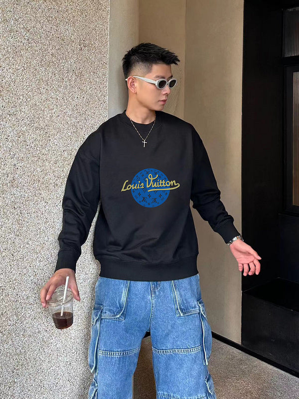 Full styled look of Louis Vuitton luxury clothing with streetwear-inspired cut