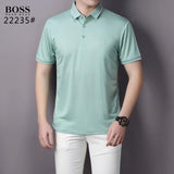 Back view of Polo cotton polo shirt with logo-detail design