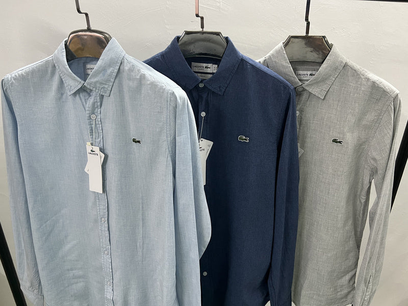 Front view of Lacoste luxury clothing with logo-detail design