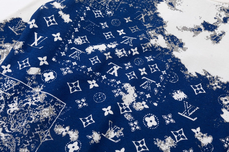 Back view of Louis Vuitton luxury clothing with signature branding