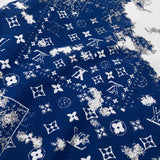 Back view of Louis Vuitton luxury clothing with signature branding