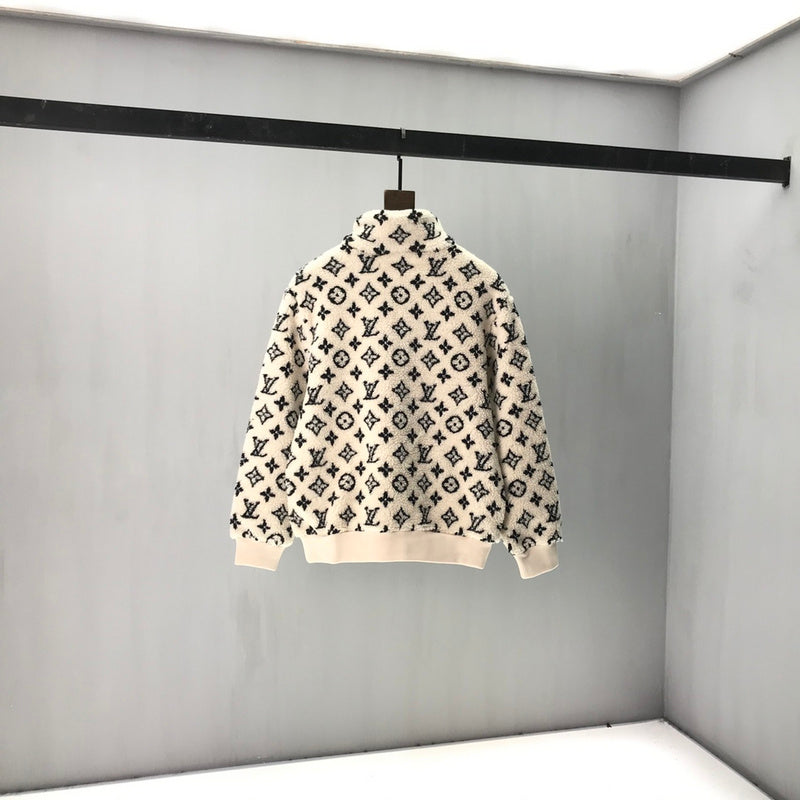 Side profile of Louis Vuitton luxury clothing with logo-detail design