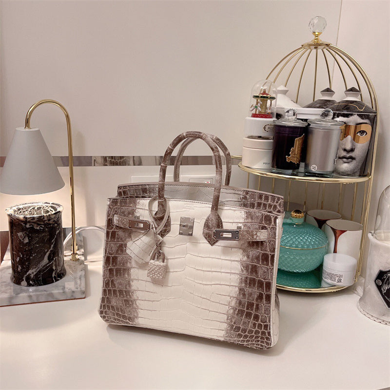 Side view of statement structured handbag