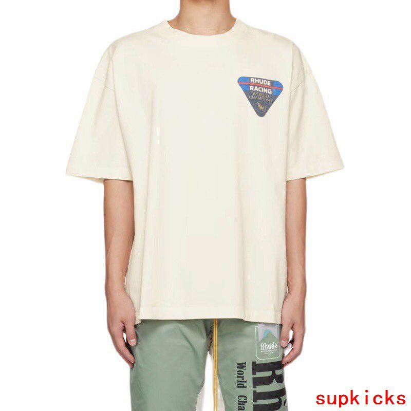 Full styled look of Rhude luxury clothing with monogram-inspired silhouette
