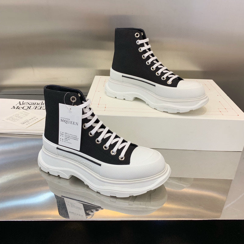 Alexander McQueen White Chunky Platform Sneakers - Angled View
