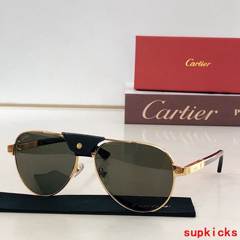 Close-up detail view of Cartier unisex sunglasses