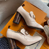 Close-up of Louis Vuitton shoes craftsmanship