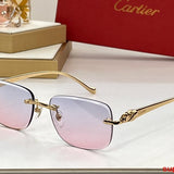 Close-up detail view of Cartier unisex sunglasses