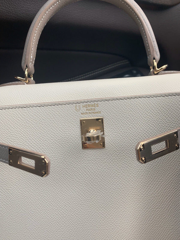 Side view of versatile structured handbag