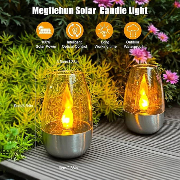 6Pack Solar Power Tea Lights Outdoor Flameless Flicker IP65 Waterproof Table Lamp LED Candles