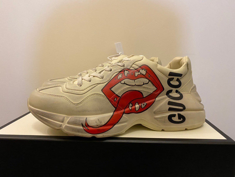 Gucci stone beige luxury sneakers view 6 classic court silhouette