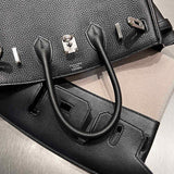 Side view of everyday-ready structured handbag