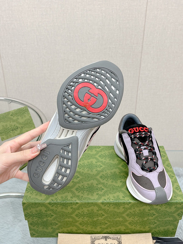 Gucci bold contrast luxury sneakers view 4 sleek tonal finish
