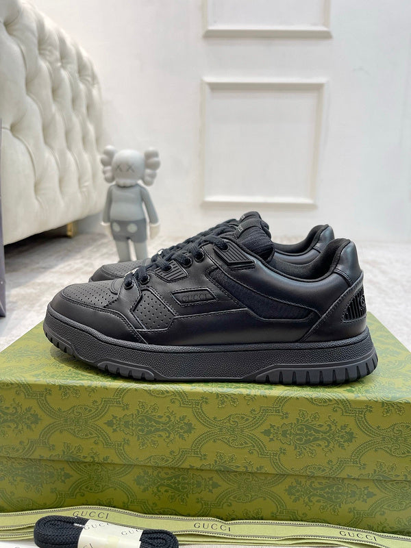 Gucci Fashion sneakers in soft grey premium leather build front view