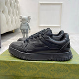 Gucci Fashion sneakers in soft grey premium leather build front view