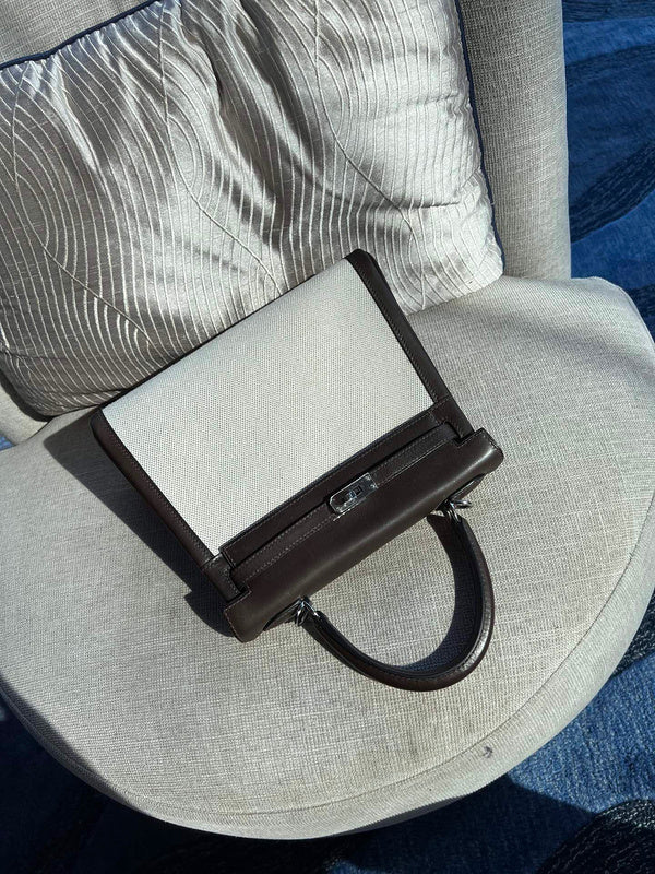 Side view of everyday-ready structured handbag