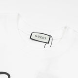 Close-up detail shot of Louis Vuitton cotton t-shirt with logo-detail design