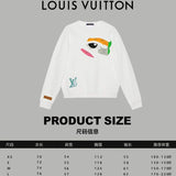 Close-up detail shot of Louis Vuitton luxury clothing with signature branding