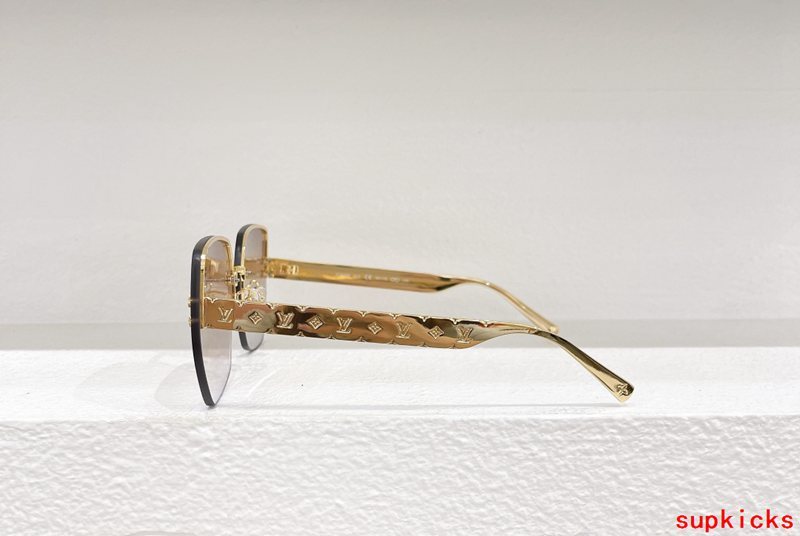 Close-up detail view of Louis Vuitton unisex sunglasses